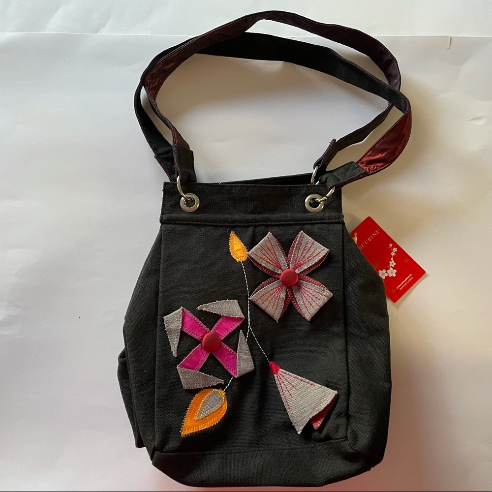 Concubine Bag Black Floral Pattern